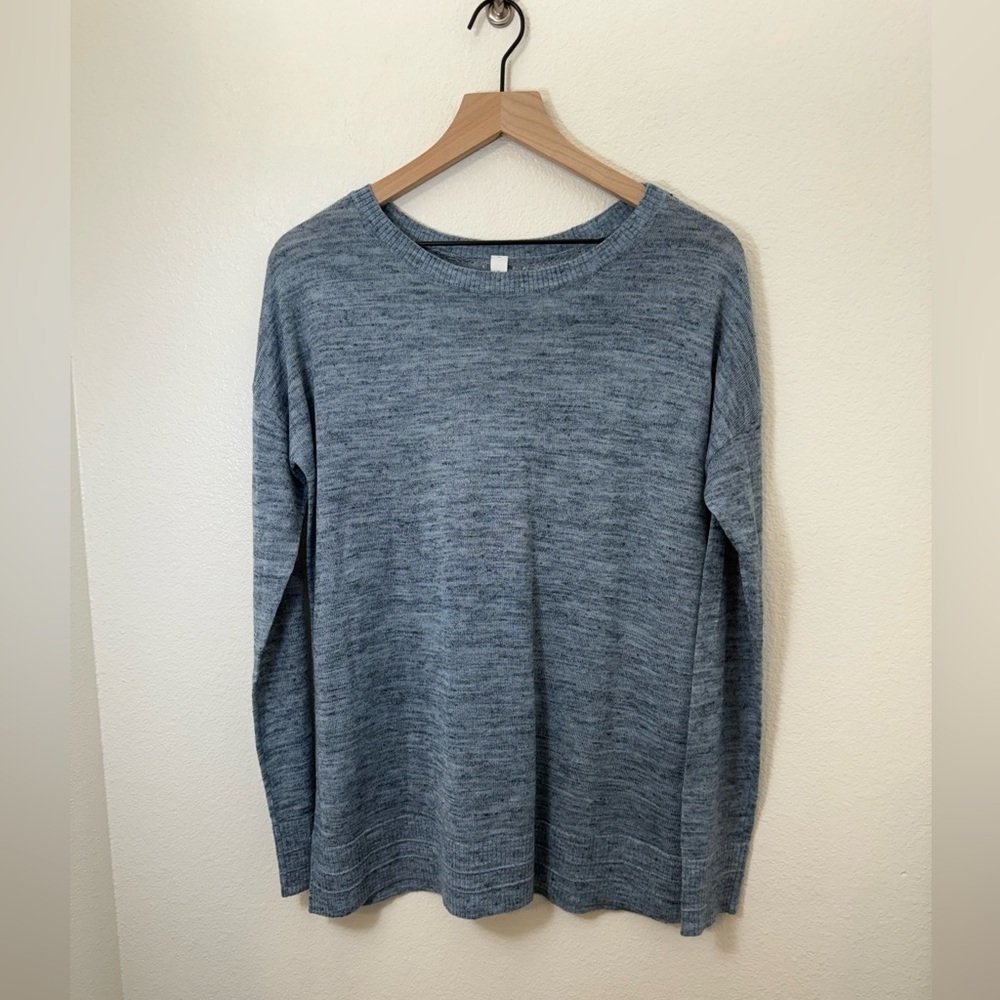 Lululemon-Well Being Crew Sweater *Linen-
Heathered Sailboat/Classic Navy Small - Picture 4 of 11